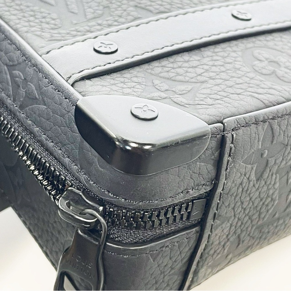 Louis Vuitton Black Monogram Embossed Leather Soft Trunk Crossbody Bag - Picture 11 of 12